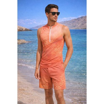 Coral Flow Men Sleeveless Set