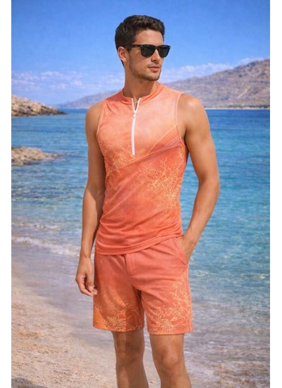 Coral Flow Men Sleeveless Set